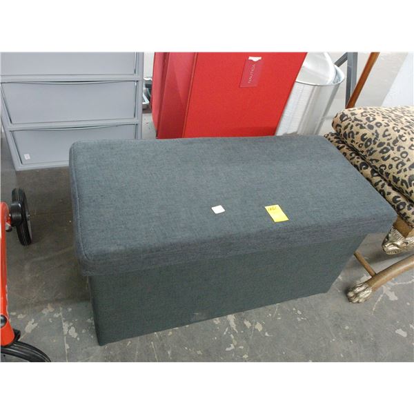 Gray Cloth Storage Bench