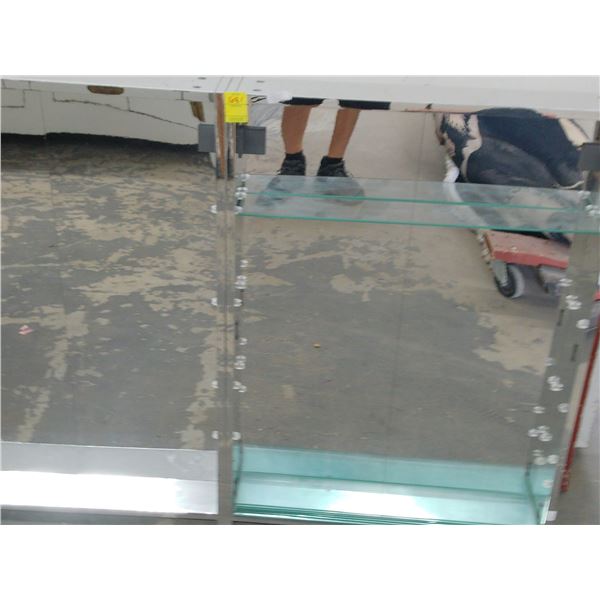 Mirrored Bookshelves w/Glass Shelves - Pair