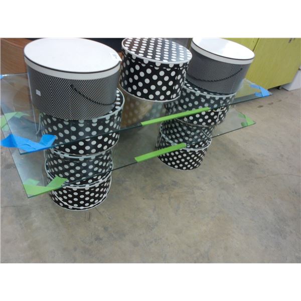 Hat Box Glass Shelf Display