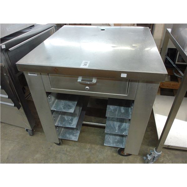 30  X  36  Rolling Cashiers Station w/Drawer and Storage