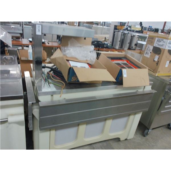 SS Bone Sliding Buffet Line Table w/Heat Well and Hot Well