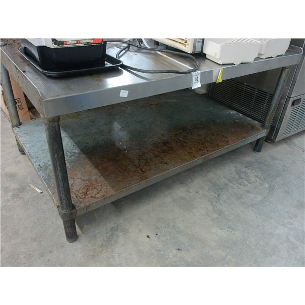 SS  4' Equip. Stand w/Undershelf and Lip