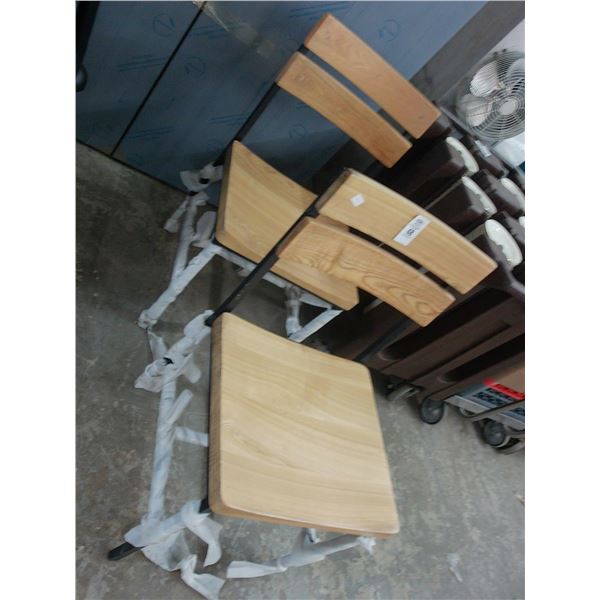 Metal w/Oak Dining Chairs - Pair - NEW