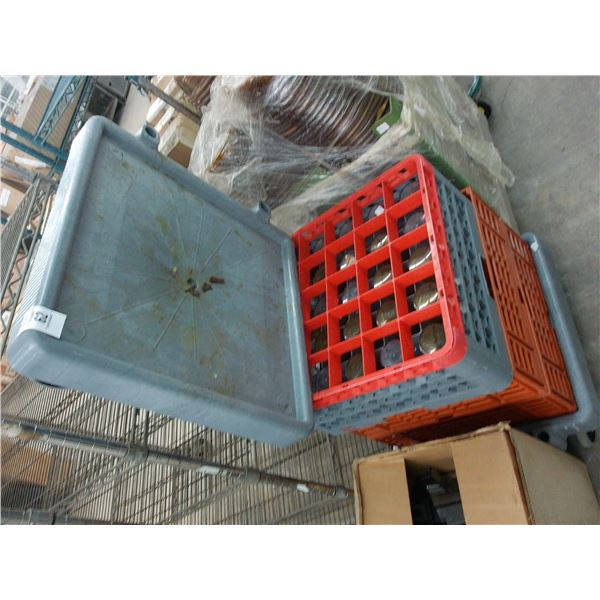 Dishwasher Tray Carts 2 w/Trays and Tumblers, Dollies - 3