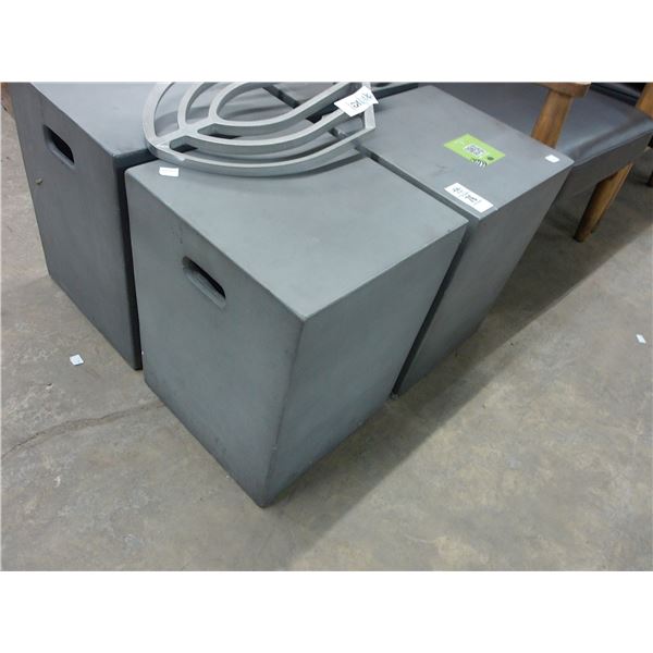 Heavy Cast Concrete Style End Tables - 4