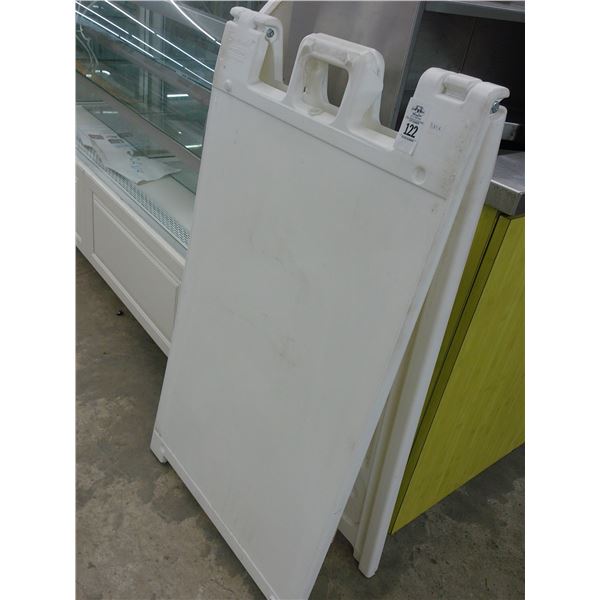 White Plastic Sidewalk Sign