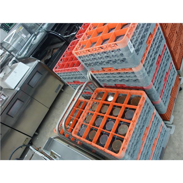 5-SS Dishwasher Tray Cart w/Dishwasher Trays, Tumblers - 5 X $