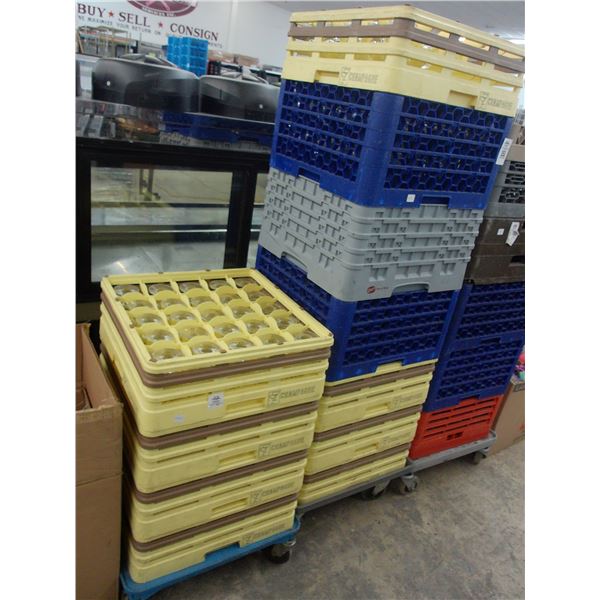 Dishwasher Dollies w/Asst. Dishwasher Trays, Glassware