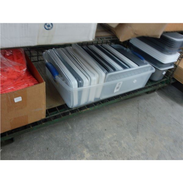 Asst. Plastic Insert Pans, Lids, Plastic Spreaders