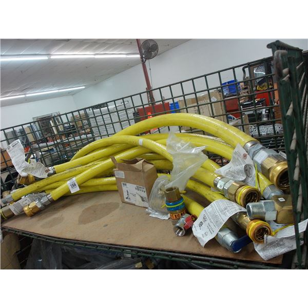 Gas Large Cap Quick Disconnect Hoses - Yellow