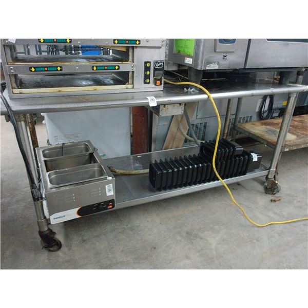 SS  6' Bullnose Table w/Lip and Undershelf