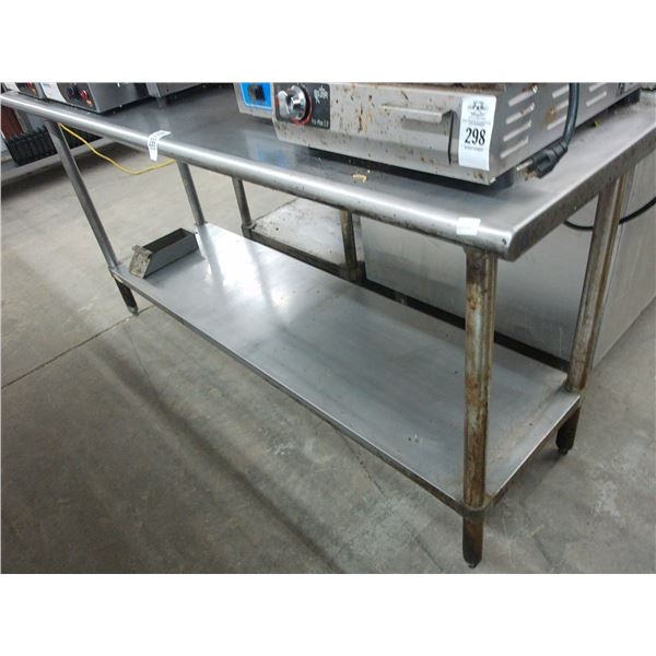 SS  6'  Bullnose Table w/Lip and Undershelf