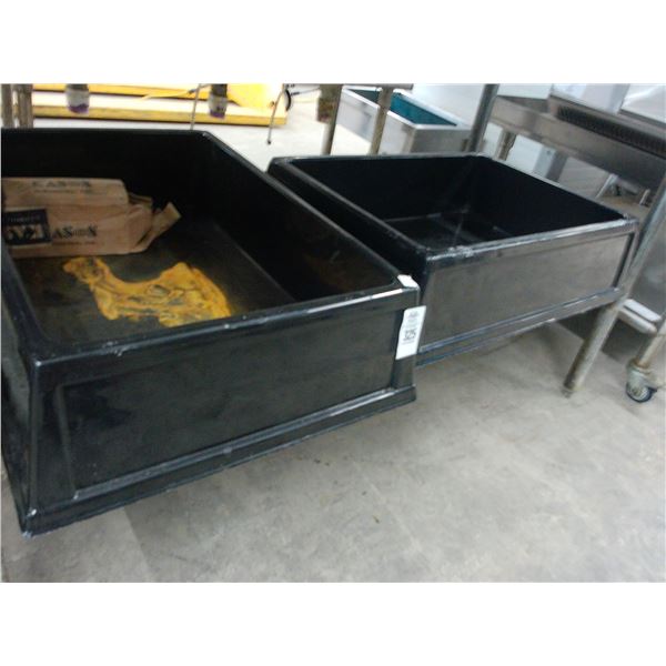 Black Plastic Bins - Pair