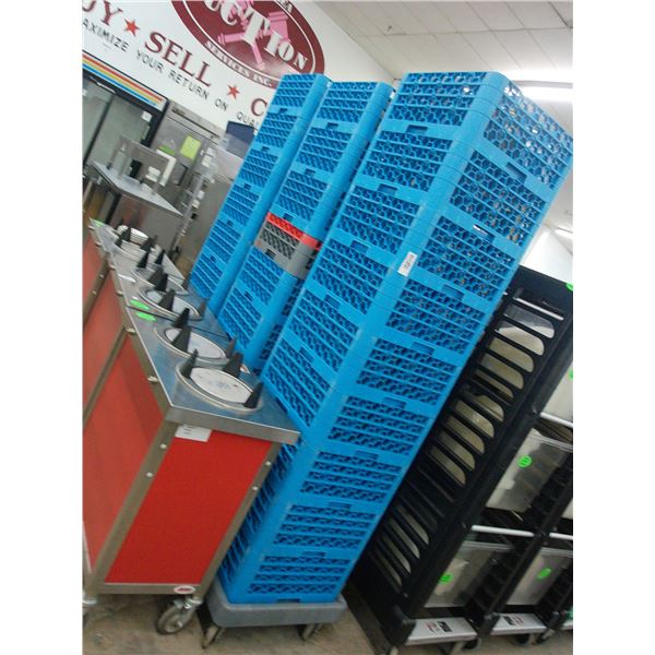 Dishwasher Trays w/Tumblers, 3 Dollies 27 Trays