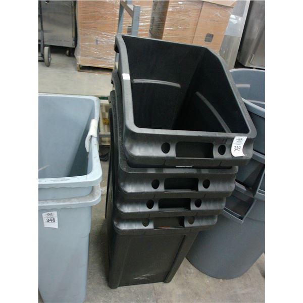 4-Black Arched Plastic Waste Can - 4 X $