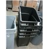 Image 1 : 4-Black Arched Plastic Waste Can - 4 X $