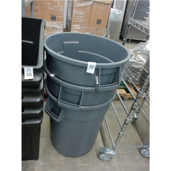 3-Brute Gray Mid Size Waste Can - 3 X $