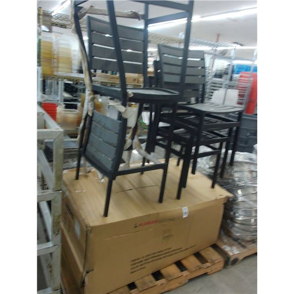 Mocha Plank Style Dining Chairs 7, Stools 2