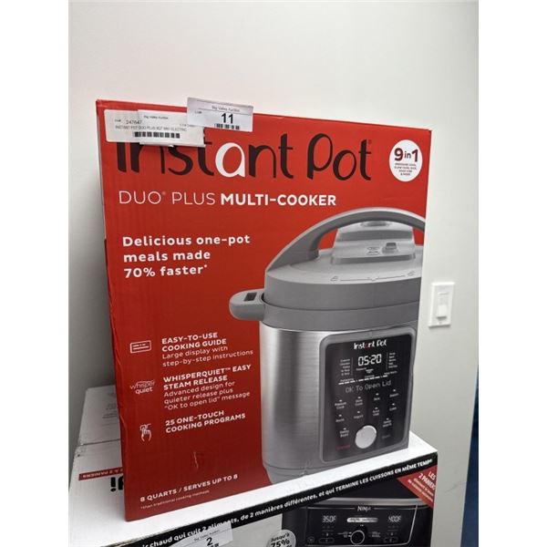 INSTANT POT DUO PLUS 8QT 9IN1 ELECTRIC PRESSURE COOKER - TESTED WORKING, RETAIL $209