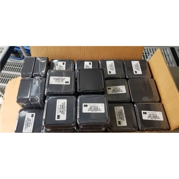 LARGE QTY OF SMALL ELECTRICAL ENCLOSURES, BUD INDUSTRIES PART NUMBER PW-12848-T