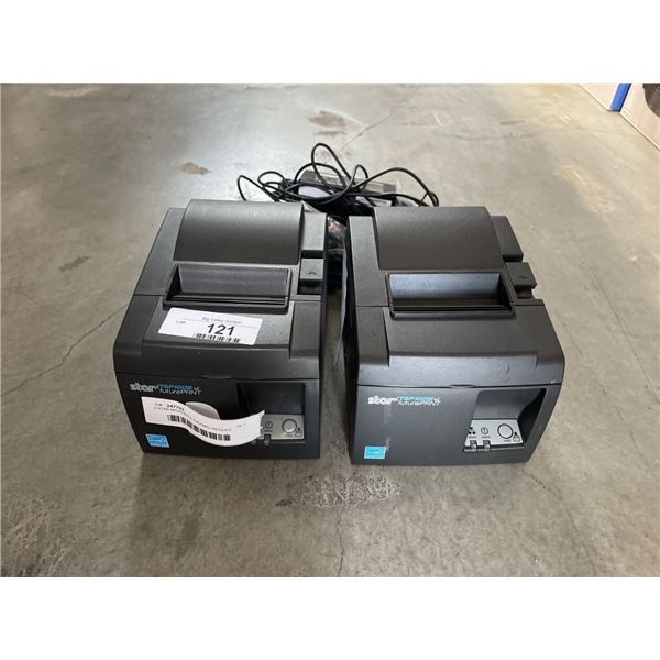 2 STAR MICRONICS THERMAL RECEIPT PRINTERS MODEL TSP100 WITH POWER ADAPTERS