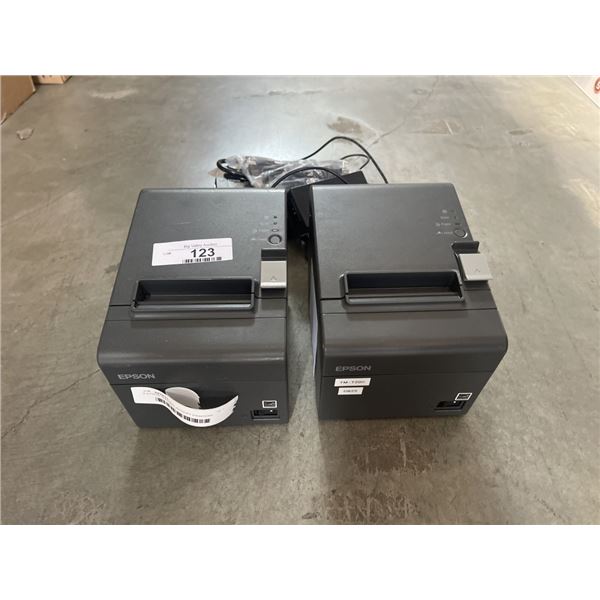 2 EPSON THERMAL RECEIPT PRINTERS MODEL TM-T20II WITH POWER ADAPTERS