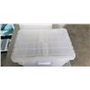 Image 3 : 4 ULINE PLASTIC TOTES WITH ATTACHED LID, GOOD CONDITION, NO CRACKS