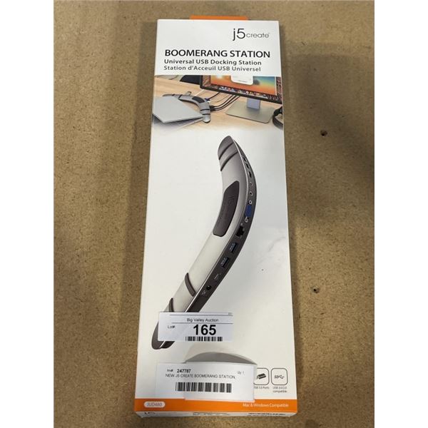 NEW J5 CREATE BOOMERANG STATION, UNIVERSAL USB DOCKING STATION