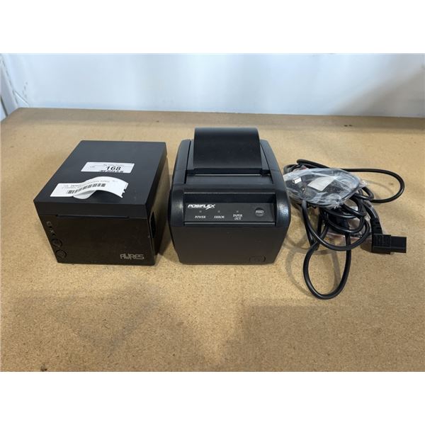 2 THERMAL RECEIPT PRINTERS, AURES MODEL ODP 333 AND POSIFLEX MODEL PP-8000B, NO POWER ADAPTERS