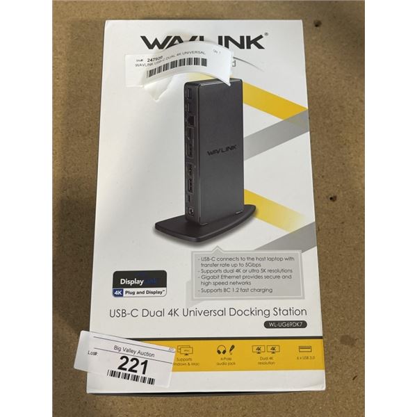 WAVLINK USB-C DUAL 4K UNIVERSAL DOCKING KIT