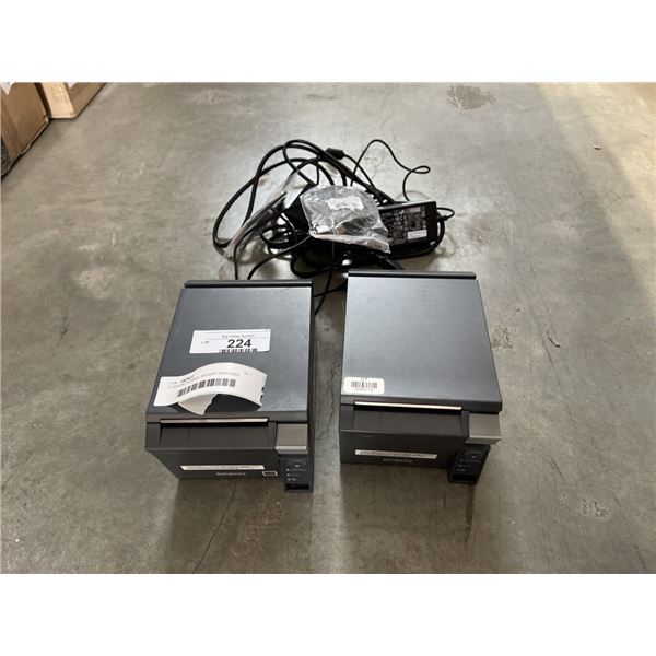 2 EPSON THERMAL RECEIPT PRINTERS MODEL TM-T7011 WITH POWER ADAPTERS