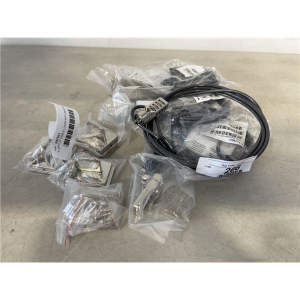 4 LAPTOP CABLE LOCKS WITH ANCHORS