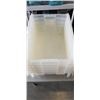 Image 2 : 5 ULINE PLASTIC TOTES WITH ATTACHED LID, GOOD CONDITION, NO CRACKS