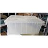 Image 3 : 5 ULINE PLASTIC TOTES WITH ATTACHED LID, GOOD CONDITION, NO CRACKS