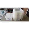 Image 1 : 6 ULINE PLASTIC TOTES WITH ATTACHED LID, GOOD CONDITION, NO CRACKS