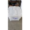 Image 3 : 6 ULINE PLASTIC TOTES WITH ATTACHED LID, GOOD CONDITION, NO CRACKS