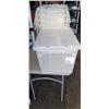 Image 2 : 5 ULINE PLASTIC TOTES WITH ATTACHED LID, GOOD CONDITION, NO CRACKS