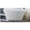 Image 3 : 5 ULINE PLASTIC TOTES WITH ATTACHED LID, GOOD CONDITION, NO CRACKS
