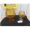 Image 1 : Pair of Vintage Mid Century Italian Gold Art Glass Vase Center