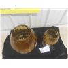 Image 4 : Pair of Vintage Mid Century Italian Gold Art Glass Vase Center