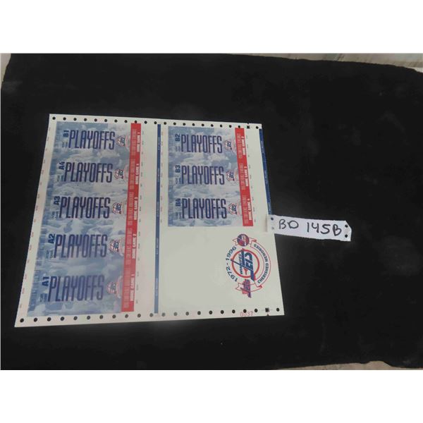 Rare! Uncut Sheet of Winnipeg Jets White Out 1996 Playoff 