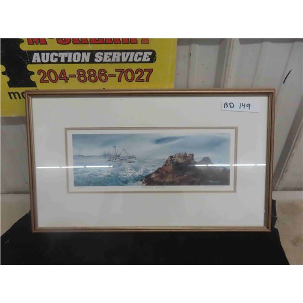 Vintage Professionally Framed Canadian Print "West Coast 
