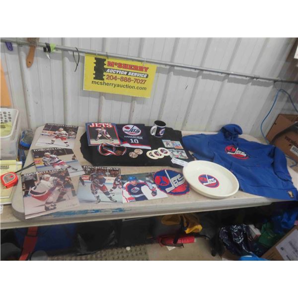 Vintage Winnipeg Jets Lot: Autographed Thomas Steen Poster