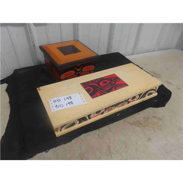 First Nations Northwest Coast Haida Wood Painted Keep