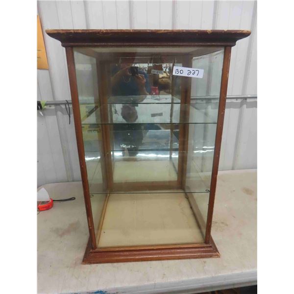 Antique General Store Counter Display Case with 2 Glass Shelves 