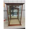 Image 1 : Antique General Store Counter Display Case with 2 Glass Shelves 
