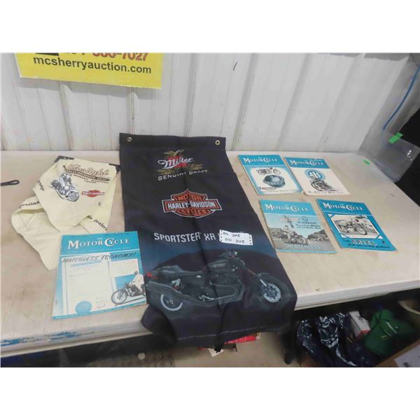 5 Vintage 1950s 'The Motorcycle' Magazines and Harley Davidson