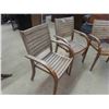 Image 2 : 4 Wood Sunroom/Patio Chairs Stacking