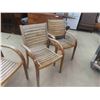 Image 3 : 4 Wood Sunroom/Patio Chairs Stacking