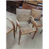 Image 4 : 4 Wood Sunroom/Patio Chairs Stacking